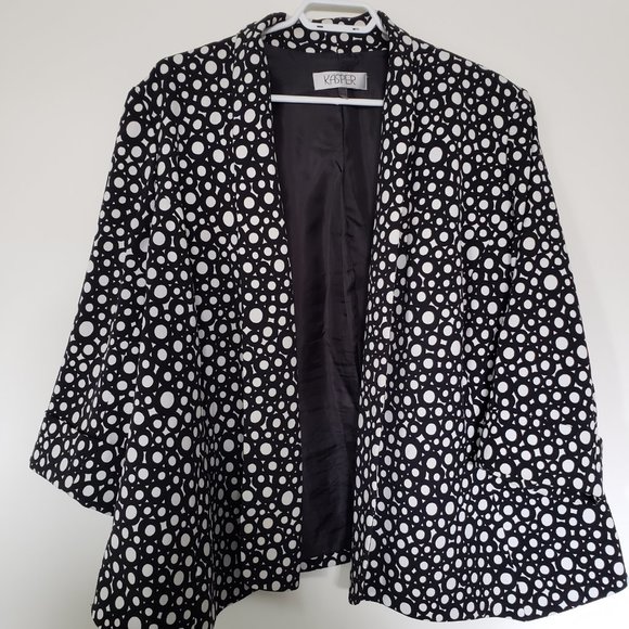 Kasper Black and White Suite Jacket - Picture 2 of 6